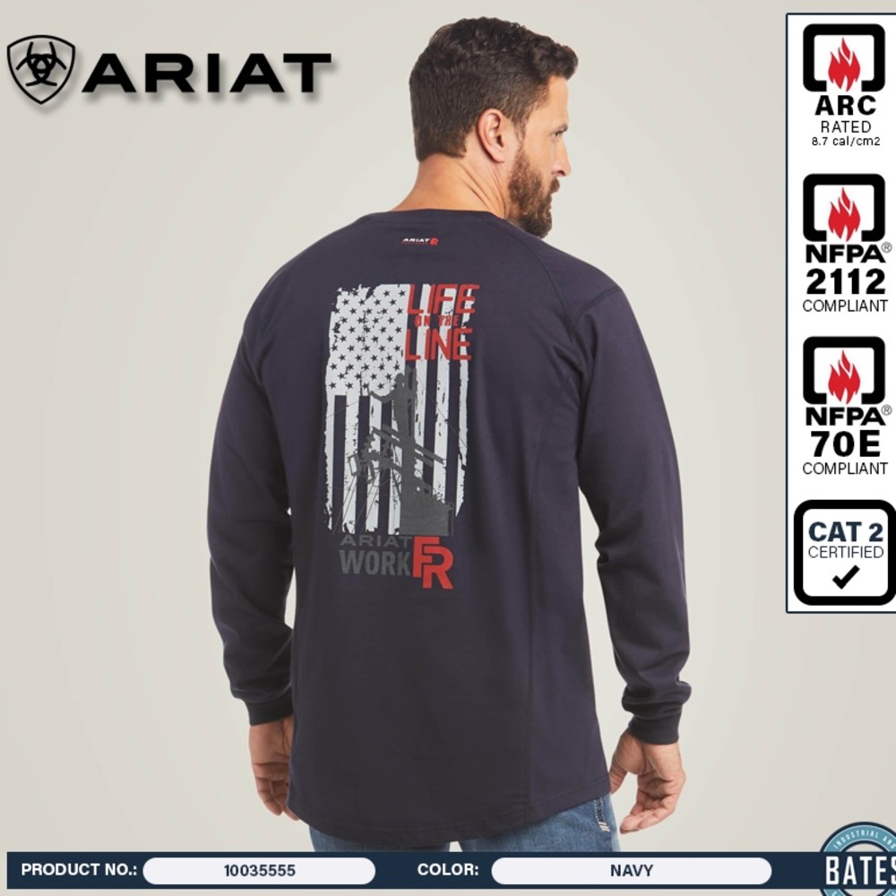 ARIAT MEN'S FR AIR GRAPHIC LS T-SHIRT  size large